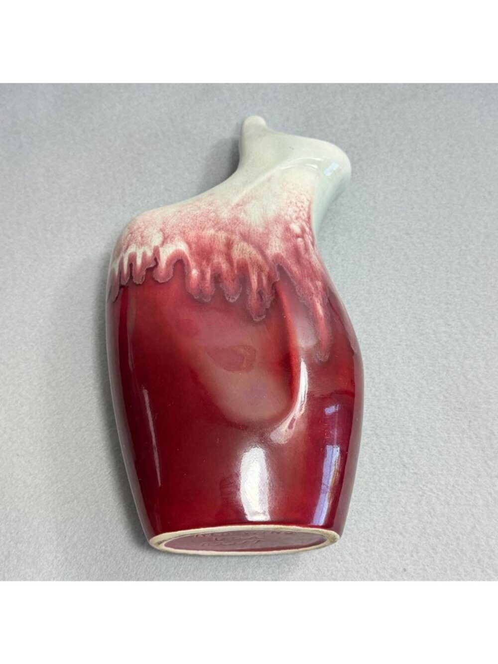 Vintage Red Wing Pottery Vase 1953 Anniversary Drip Glaze Oxblood Maroon B2317 - Picture 8 of 16